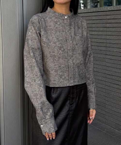 &g'aime(アンジェム)の「【&g'aime 】花柄ショートSH Floral Short Shirt(シャツ/ブラウス・レディース・ブラック/グレー・FREE)」の13枚目の写真