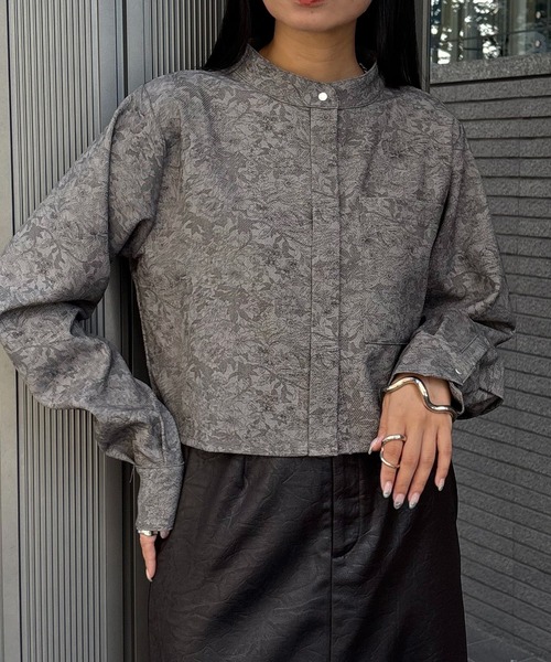 &g'aime(アンジェム)の「【&g'aime 】花柄ショートSH Floral Short Shirt(シャツ/ブラウス・レディース・ブラック/グレー・FREE)」の14枚目の写真