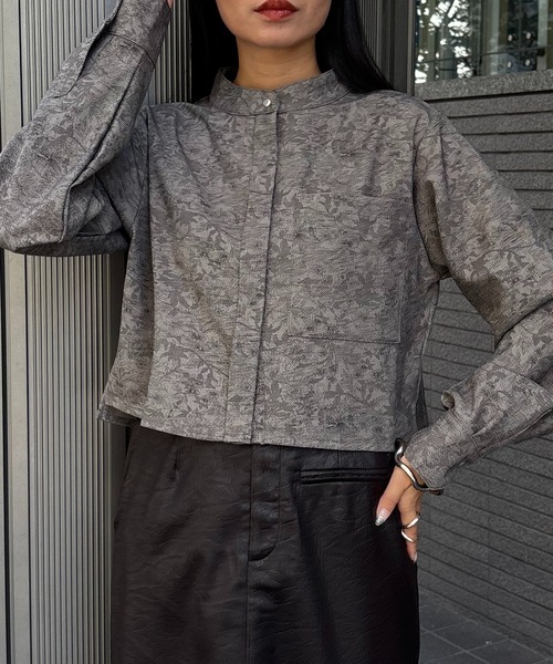 &g'aime(アンジェム)の「【&g'aime 】花柄ショートSH Floral Short Shirt(シャツ/ブラウス・レディース・ブラック/グレー・FREE)」の15枚目の写真