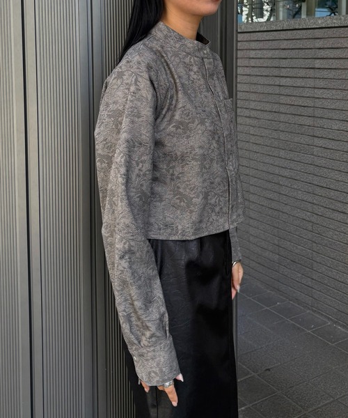 &g'aime(アンジェム)の「【&g'aime 】花柄ショートSH Floral Short Shirt(シャツ/ブラウス・レディース・ブラック/グレー・FREE)」の17枚目の写真