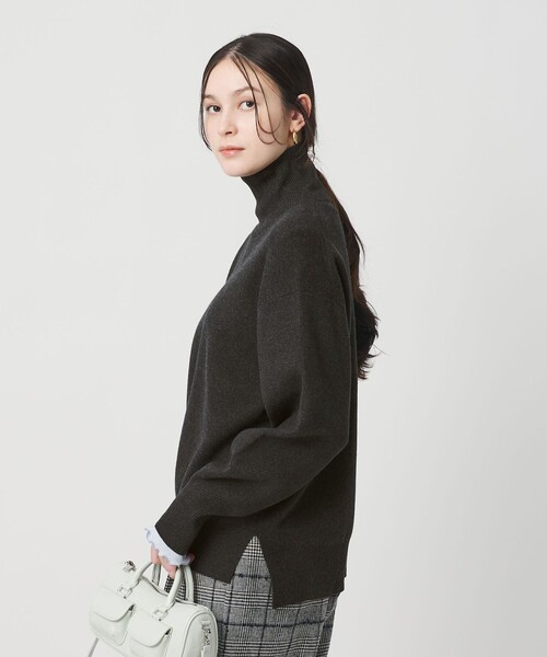 ミラノリブ タートルネック ニットプルオーバー ウォッシャブル