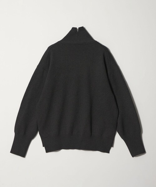 A18030 美品 ウノピュウ タートルネックマイクロフリースプルオーバー 黒Ⅵ ナノ・ユニバース NANO universe ミラノリブ ワイドタートルネック