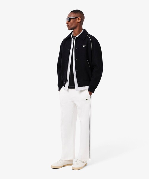 LACOSTE(ラコステ)の「キルティング中綿 バッジアクセントウールバーシティジャケット(ブルゾン・メンズ・ブラック・50/52/46/48)」の4枚目の写真