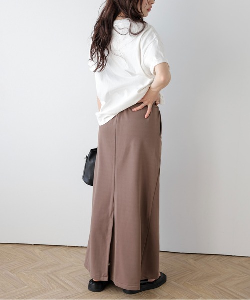 AMELY（エミリー）の「スウェット切替ロングスカート（スカート・レディース・ブラック/スモークピンク/ベージュ/グレー・M/L）」の16枚目の写真