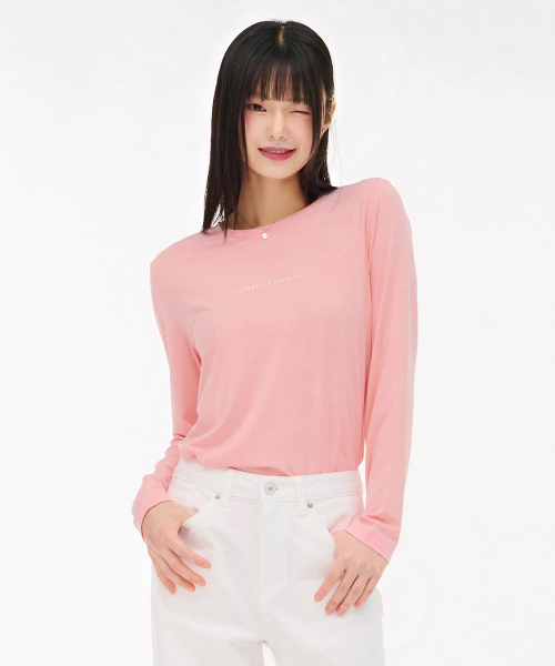 CHASECULT(チェイスカルト)の「レディースレタリング長袖Tシャツ-ピンク(Tシャツ/カットソー・レディース・PINK・90/85/95)」の3枚目の写真
