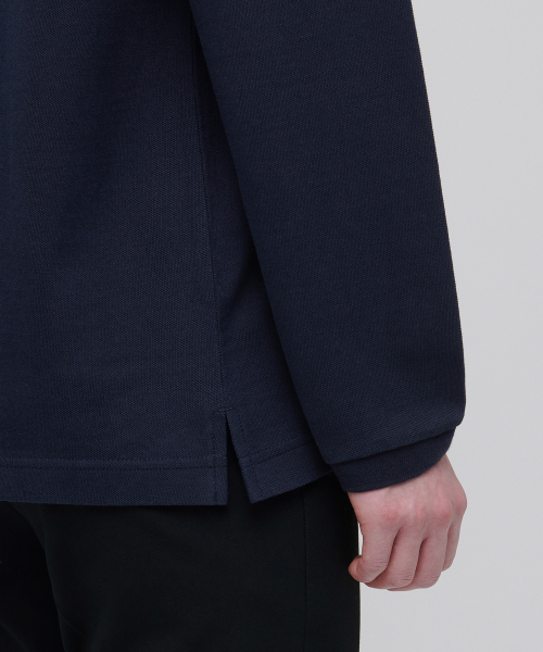 MUSINSA STANDARD（ムシンサスタンダード）の「長袖ピケポロシャツ[ネイビー]（ポロシャツ・メンズ・その他・SMALL/MEDIUM/LARGE/X-LARGE/XX-LARGE）」の5枚目の写真