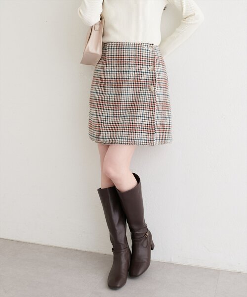 natural couture(ナチュラルクチュール)の「リバーシブルラップスカート(スカート・レディース・ブラウン/オフホワイト/チャコールグレー・FREE)」の11枚目の写真