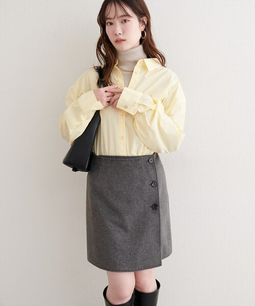 natural couture(ナチュラルクチュール)の「リバーシブルラップスカート(スカート・レディース・ブラウン/オフホワイト/チャコールグレー・FREE)」の17枚目の写真