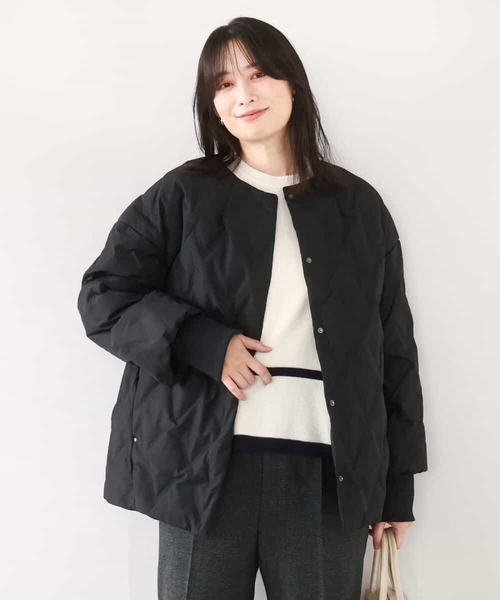 ノーカラーミドル丈ダウンコート（ダウンジャケット/コート）｜MK