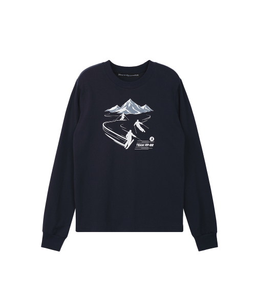 Rest&Recreation(レストアンドレクリエーション)の「22TEAM GRAPHIC LONG SLEEVE T-SHIRT - NAVY(Tシャツ/カットソー・レディース・その他・SMALL/LARGE)」の1枚目の写真