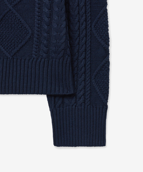 VTWO(ブイツー)の「ケーブルソフトベーシックカーディガン (NAVY)(カーディガン/ボレロ・レディース・その他・MEDIUM/LARGE)」の3枚目の写真