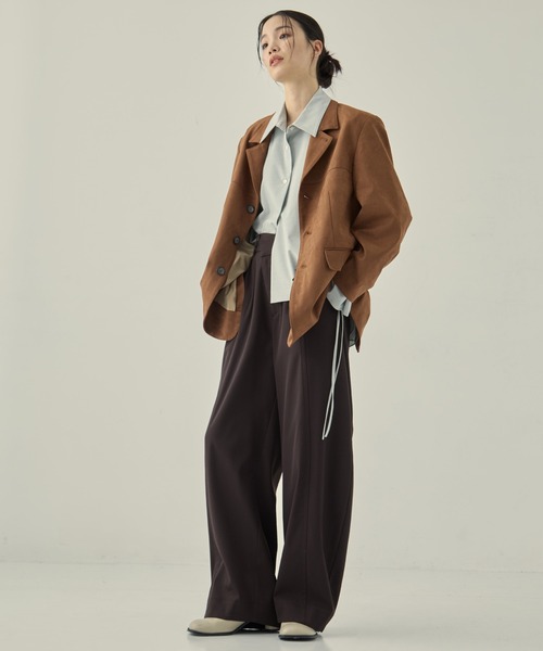 STUDIOUS（ステュディオス）の「【STUDIOUS/ステュディオス】Soft Suede Over Jacket/ソフトスエードオーバージャケット（その他アウター・レディース・ブラウン/キャメル・FREE）」の4枚目の写真