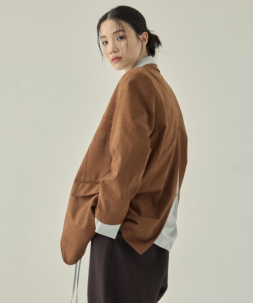 STUDIOUS（ステュディオス）の「【STUDIOUS/ステュディオス】Soft Suede Over Jacket/ソフトスエードオーバージャケット（その他アウター・レディース・ブラウン/キャメル・FREE）」の8枚目の写真