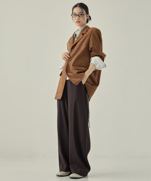 STUDIOUS（ステュディオス）の「【STUDIOUS/ステュディオス】Soft Suede Over Jacket/ソフトスエードオーバージャケット（その他アウター・レディース・ブラウン/キャメル・FREE）」の6枚目の写真