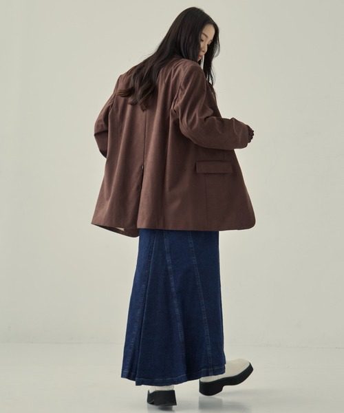 STUDIOUS（ステュディオス）の「【STUDIOUS/ステュディオス】Soft Suede Over Jacket/ソフトスエードオーバージャケット（その他アウター・レディース・ブラウン/キャメル・FREE）」の14枚目の写真