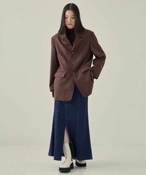 STUDIOUS（ステュディオス）の「【STUDIOUS/ステュディオス】Soft Suede Over Jacket/ソフトスエードオーバージャケット（その他アウター・レディース・ブラウン/キャメル・FREE）」の16枚目の写真