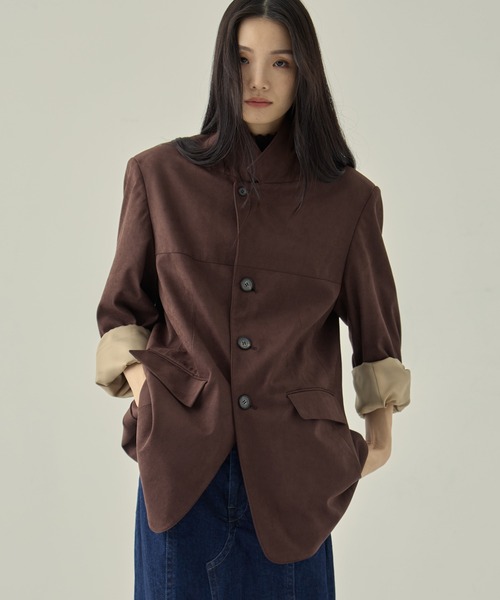 STUDIOUS（ステュディオス）の「【STUDIOUS/ステュディオス】Soft Suede Over Jacket/ソフトスエードオーバージャケット（その他アウター・レディース・ブラウン/キャメル・FREE）」の20枚目の写真