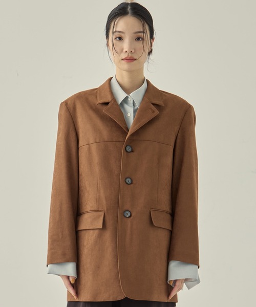 STUDIOUS（ステュディオス）の「【STUDIOUS/ステュディオス】Soft Suede Over Jacket/ソフトスエードオーバージャケット（その他アウター・レディース・ブラウン/キャメル・FREE）」の10枚目の写真