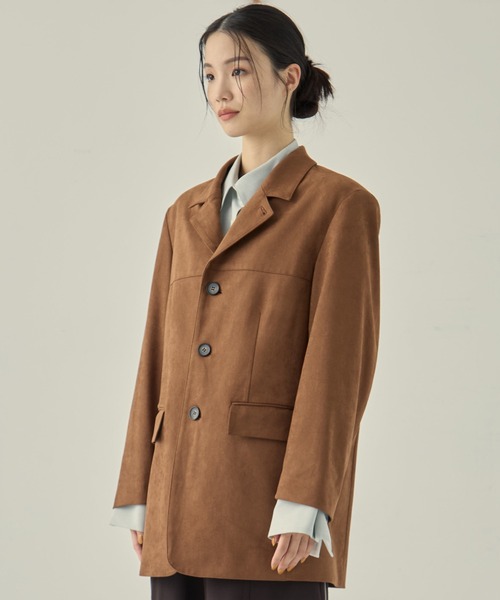 STUDIOUS（ステュディオス）の「【STUDIOUS/ステュディオス】Soft Suede Over Jacket/ソフトスエードオーバージャケット（その他アウター・レディース・ブラウン/キャメル・FREE）」の11枚目の写真