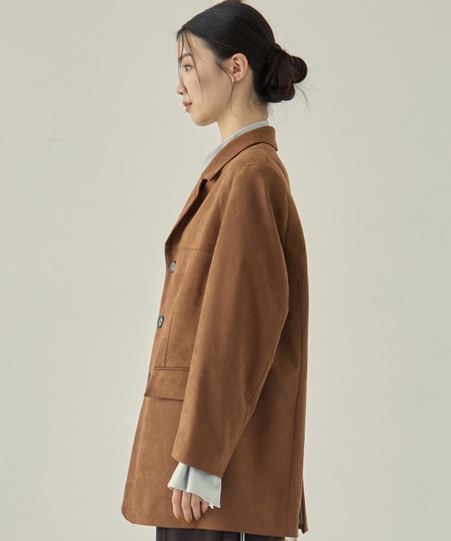 STUDIOUS（ステュディオス）の「【STUDIOUS/ステュディオス】Soft Suede Over Jacket/ソフトスエードオーバージャケット（その他アウター・レディース・ブラウン/キャメル・FREE）」の12枚目の写真