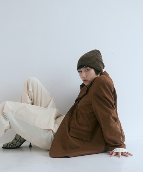 STUDIOUS/ステュディオス】Soft Suede Over Jacket/ソフトスエード