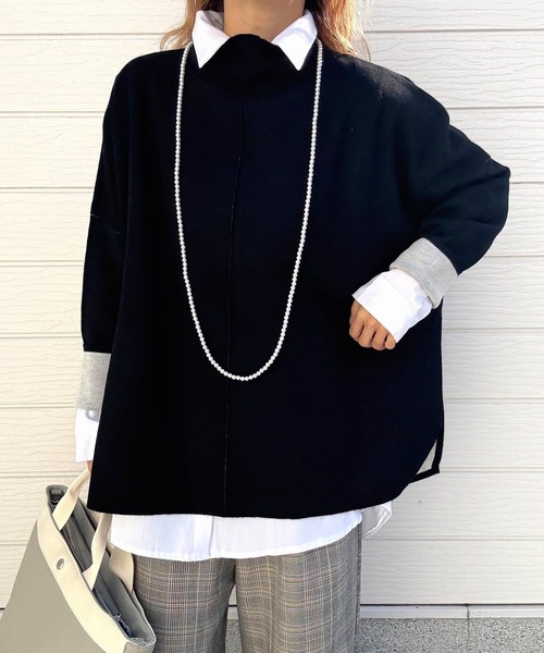 Q(キュー)の「トリコロールスリットシャツ(シャツ/ブラウス・レディース・ホワイト/オフホワイト・MEDIUM)」の14枚目の写真