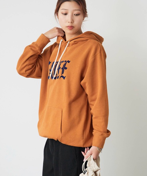CALEE(キャリー)の「CALEE/キャリー O/E LOGO PULLOVER HD フロッキープリント フーディー(パーカー・メンズ・マスタード/チャコール・M/L/XL)」の8枚目の写真