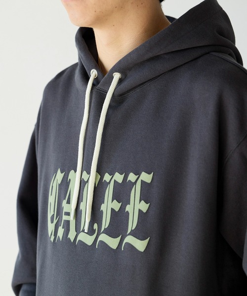 CALEE LOGO PULLOVER HD　BLACK　プルオーバーパーカー CALEE - CALEE LOGO PULLOVER HD ＜NATURALLY PAINT DESIGN