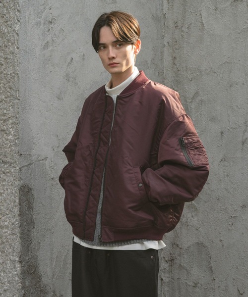 RAGEBLUE（レイジブルー）の「BIG MA-1 / ビッグMA-１/オーバーサイズ（MA-1・メンズ・ダークグレー/ワインレッド・LARGE/MEDIUM）」の2枚目の写真