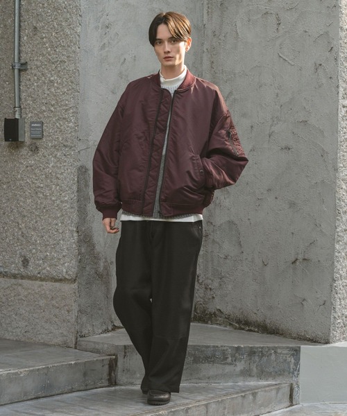 RAGEBLUE（レイジブルー）の「BIG MA-1 / ビッグMA-１/オーバーサイズ（MA-1・メンズ・ダークグレー/ワインレッド・LARGE/MEDIUM）」の22枚目の写真