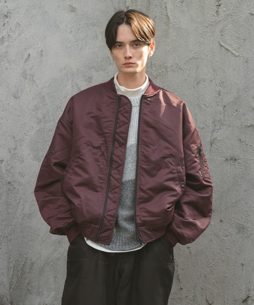 RAGEBLUE（レイジブルー）の「BIG MA-1 / ビッグMA-１/オーバーサイズ（MA-1・メンズ・ダークグレー/ワインレッド・LARGE/MEDIUM）」の5枚目の写真