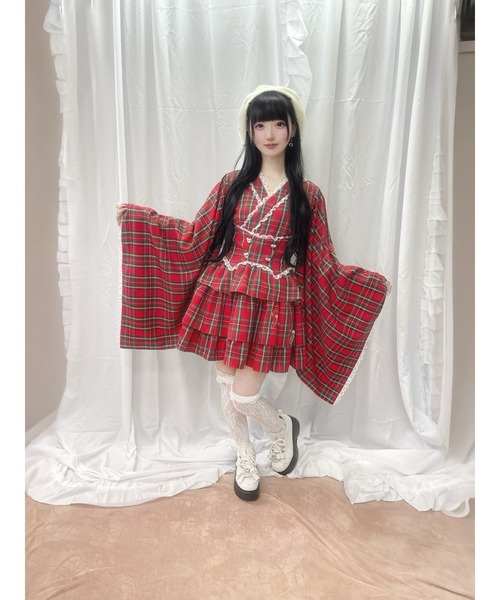 Jamie エーエヌケー（ジェイミーエーエヌケー）の「着物のワンピース（ワンピース・レディース・ブラック/レッド・M）」の6枚目の写真