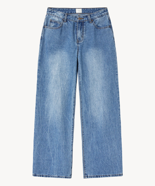 LADY VOLUME(レディーボリューム)の「ミッドライズワイドレッグジーンズ (BLUE)(デニムパンツ・レディース・その他・SMALL/MEDIUM/LARGE)」の3枚目の写真