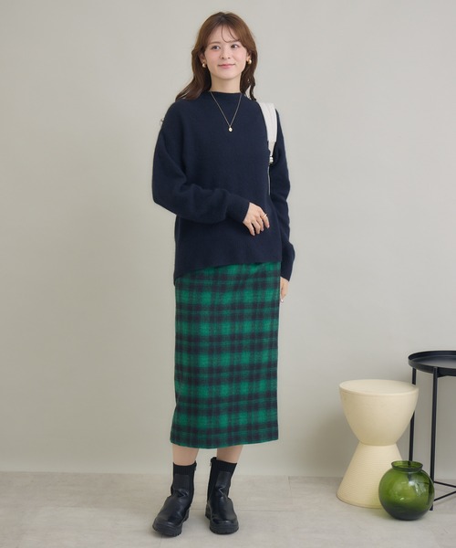KATHARINE ROSS(キャサリンロス)の「【KATHARINE ROSS】起毛ソフトチェックスカート(スカート・レディース・ブラック/グリーン・FREE)」の10枚目の写真