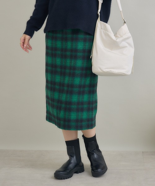 KATHARINE ROSS(キャサリンロス)の「【KATHARINE ROSS】起毛ソフトチェックスカート(スカート・レディース・ブラック/グリーン・FREE)」の13枚目の写真