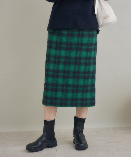 KATHARINE ROSS(キャサリンロス)の「【KATHARINE ROSS】起毛ソフトチェックスカート(スカート・レディース・ブラック/グリーン・FREE)」の14枚目の写真