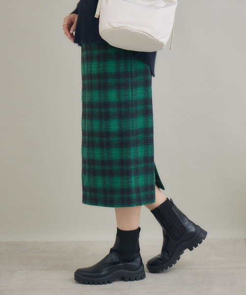 KATHARINE ROSS(キャサリンロス)の「【KATHARINE ROSS】起毛ソフトチェックスカート(スカート・レディース・ブラック/グリーン・FREE)」の15枚目の写真