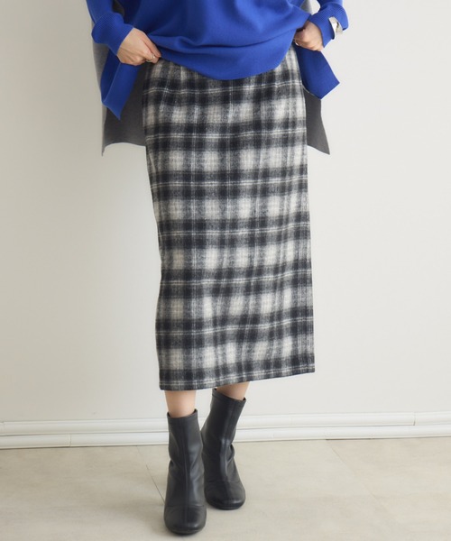 KATHARINE ROSS(キャサリンロス)の「【KATHARINE ROSS】起毛ソフトチェックスカート(スカート・レディース・ブラック/グリーン・FREE)」の7枚目の写真