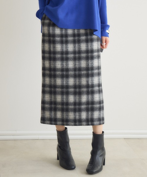 KATHARINE ROSS(キャサリンロス)の「【KATHARINE ROSS】起毛ソフトチェックスカート(スカート・レディース・ブラック/グリーン・FREE)」の6枚目の写真
