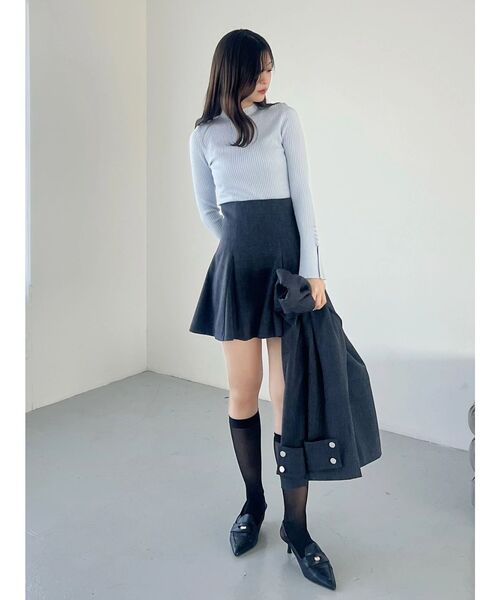 MERCURYDUO（マーキュリーデュオ）の「【追加生産】フレアスリーブハイネックリブニット（ニット/セーター・レディース・ライトブルー/チャコールグレー/ブラック/ベージュ/オフホワイト・FREE）」の22枚目の写真