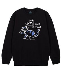 ドゥドゥルキャット オーバーサイズ スウェット_ブラック