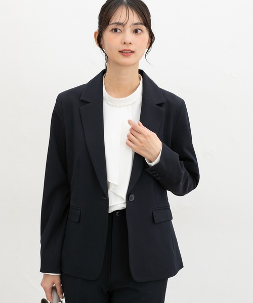 Honeys(ハニーズ)の「【ストレッチ・ウォッシャブル・イージーケア】1つ釦テーラードジャケット(テーラードジャケット・レディース・ライトグレー系2/ダークベージュ/ネイビー/ライトグレー系1/ブラック・L/LL/M/S/3L)」の5枚目の写真