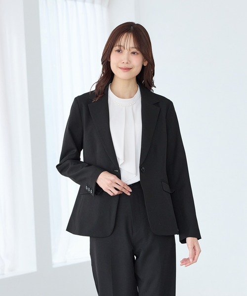 Honeys(ハニーズ)の「【ストレッチ・ウォッシャブル・イージーケア】1つ釦テーラードジャケット(テーラードジャケット・レディース・ライトグレー系2/ダークベージュ/ネイビー/ライトグレー系1/ブラック・L/LL/M/S/3L)」の9枚目の写真