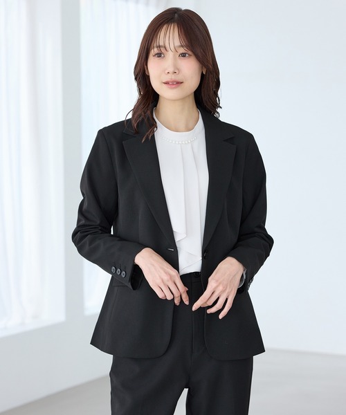 Honeys(ハニーズ)の「【ストレッチ・ウォッシャブル・イージーケア】1つ釦テーラードジャケット(テーラードジャケット・レディース・ライトグレー系2/ダークベージュ/ネイビー/ライトグレー系1/ブラック・L/LL/M/S/3L)」の10枚目の写真