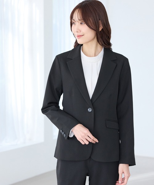 Honeys(ハニーズ)の「【ストレッチ・ウォッシャブル・イージーケア】1つ釦テーラードジャケット(テーラードジャケット・レディース・ライトグレー系2/ダークベージュ/ネイビー/ライトグレー系1/ブラック・L/LL/M/S/3L)」の11枚目の写真