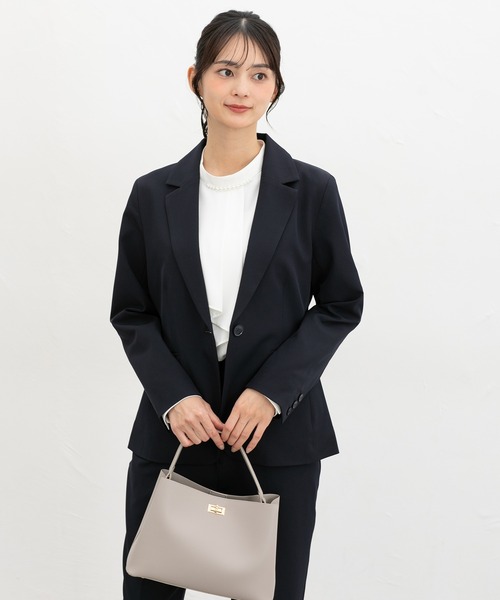 Honeys(ハニーズ)の「【ストレッチ・ウォッシャブル・イージーケア】1つ釦テーラードジャケット(テーラードジャケット・レディース・ライトグレー系2/ダークベージュ/ネイビー/ライトグレー系1/ブラック・L/LL/M/S/3L)」の14枚目の写真