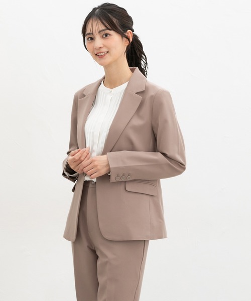 ストレッチ・ウォッシャブル・イージーケア】1つ釦テーラード