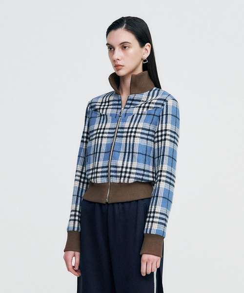 KIMZISU（キムジス）の「Plaid Check Flannel Zip-Up Jacket _ SKY BLUE（その他アウター・レディース・スカイブルー・SMALL/MEDIUM）」の5枚目の写真
