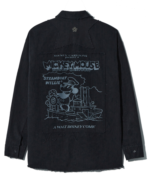 ULKIN（ウルキン）の「[ディズニー] オーバーサイズ パッチワークシャツ_ブラック（シャツ/ブラウス・レディース・ブラック・FREE）」の3枚目の写真