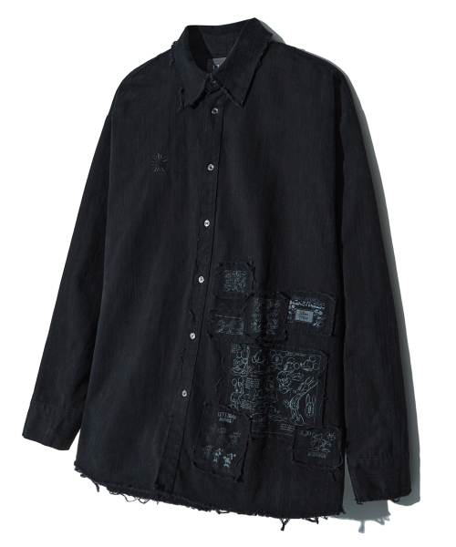 ULKIN（ウルキン）の「[ディズニー] オーバーサイズ パッチワークシャツ_ブラック（シャツ/ブラウス・レディース・ブラック・FREE）」の4枚目の写真